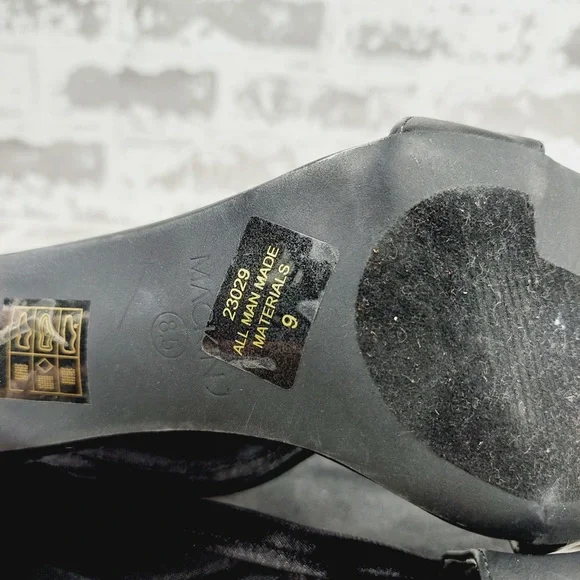 NEW Mackin J Satin Thigh High‎ Stocking Stiletto Black Over The Knee Boots K800 - Picture 12 of 13